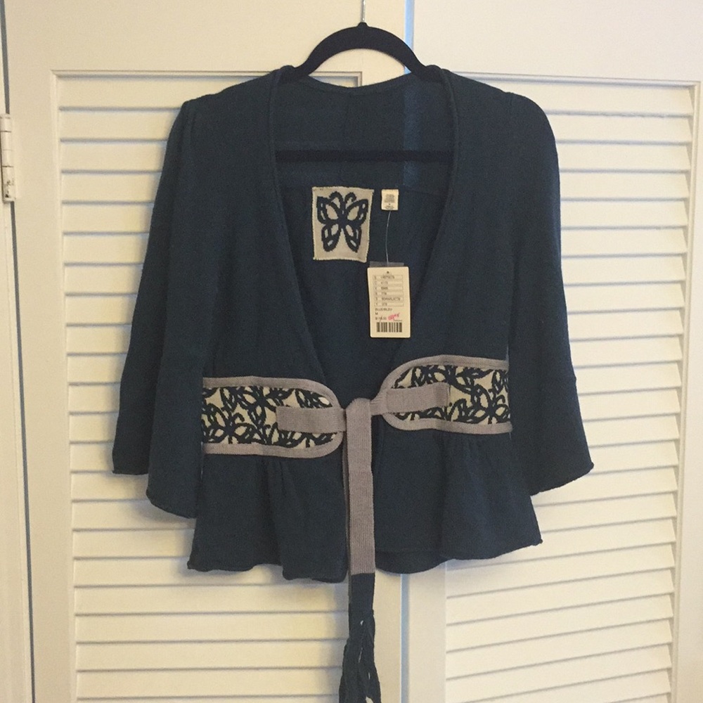 Teal green cardigan